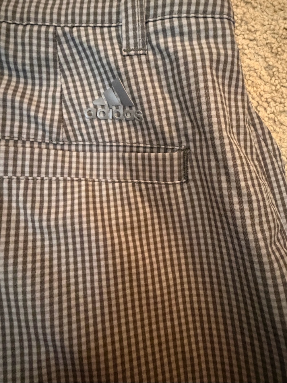 adidas Men's Gray Pinstripe Flat Front Golf Shorts - Picture 4 of 4